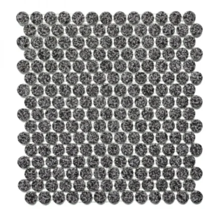 Pukka Tile Snowy 04Glossy Penny Round Porselen Mozaik