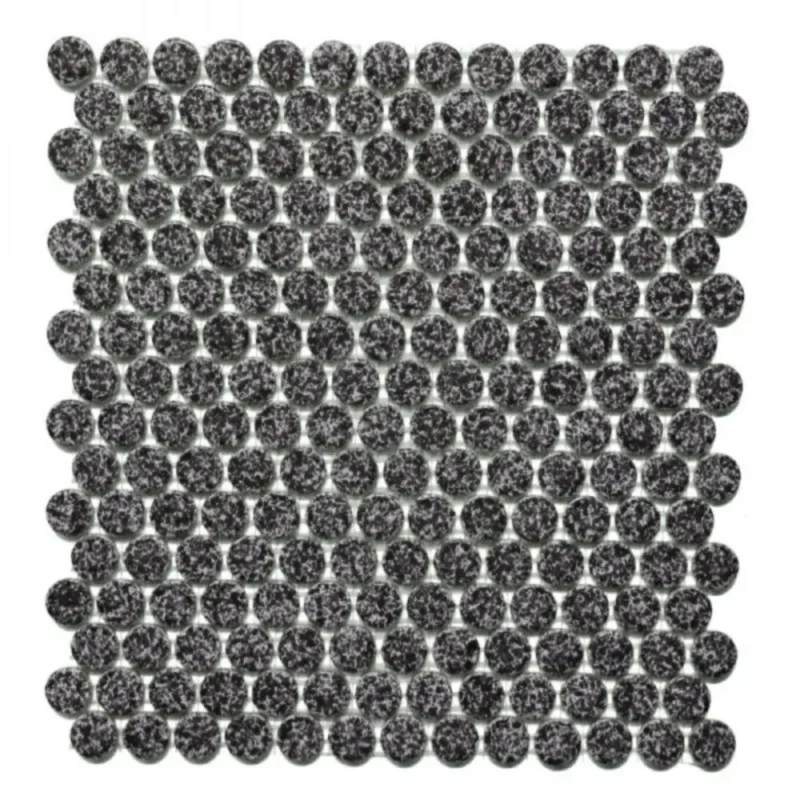 Pukka Tile Snowy 05Glossy Penny Round Porselen Mozaik - Snowy-05Glossy-Penny-Round - Porselen Mozaik