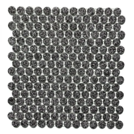 Pukka Tile Snowy 05Glossy Penny Round Porselen Mozaik