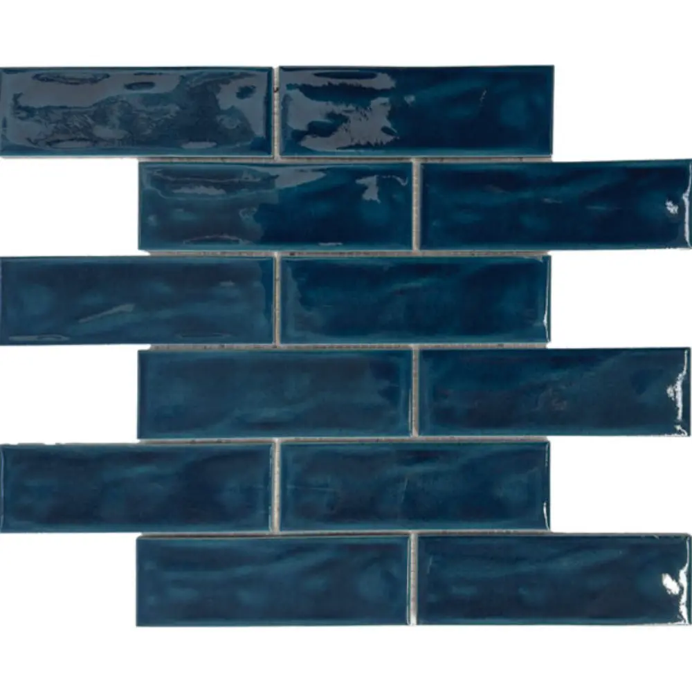 Pukka Tile Turkuaz 2x6 Dalgalı Brick Porselen Mozaik Pukka Tile Turkuaz 2x6 Dalgalı Brick Porselen Mozaik