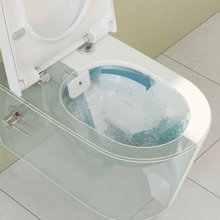 Vitra Nest Rim-Ex Kanalsız Asma Klozet, Vitrafresh Deterjan Hazneli ve Entegre Ara Musluklu - Görsel 2