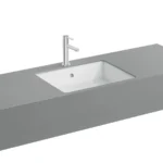 Vitra Nuo Tezgahaltı Lavabo Dikdörtgen, Kompakt, 50x38 cm Armatür Deliksiz, Su Taşma Delikli, Beyaz