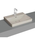 Vitra Metropole Çanak Lavabo 60x47 cm Tek Armatür Delikli, Su Taşma Delikli, Taupe - 7526B020-0973 - Çanak Lavabo