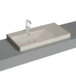 Vitra Metropole Çanak Lavabo 90x47 cm Tek Armatür Delikli, Su Taşma Delikli, Taupe
