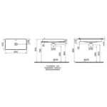 Vitra Metropole Çanak Lavabo Dikdörtgen, 80x40 cm Armatür Deliksiz, Su Taşma Delikli, Mat Taş Gri - Görsel 2