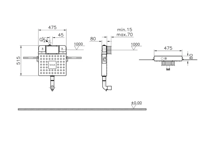 V8-Fix Prime Gömme Rezervuar DTD / Tek Klozet / Çocuk Klozetleri için GR 8 cm, 2,5 / 4 lt - Görsel 2