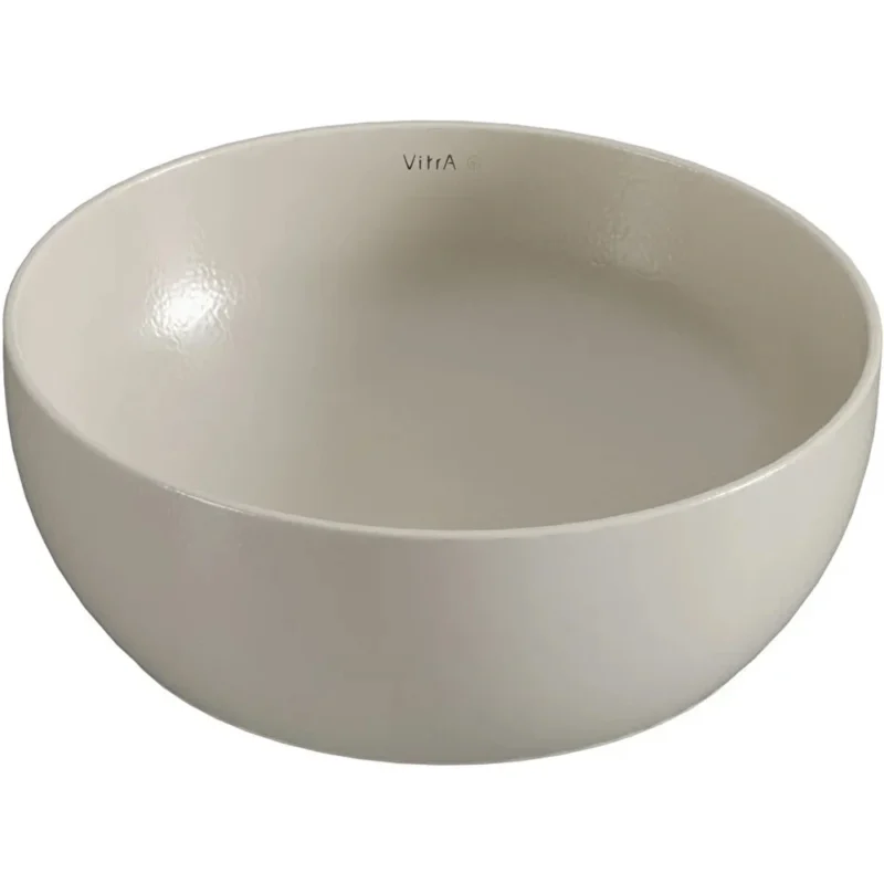 Vitra Outline Recycled Çanak Lavabo Yuvarlak, 41x41 cm Armatür Deliksiz, Su Taşma Deliksiz, Mat Bej - 7992B066-0016 - Çanak Lavabo