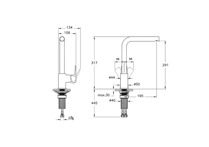 Vitra Flow Square Eviye Bataryası - Görsel 2
