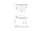 Vitra Outline Çanak Lavabo Tv Şekilli, 60x41 cm Armatür Deliksiz, Su Taşma Deliksiz, Clean, Mat Taş Gri - 5993B476-0016 - Çanak Lavabo - 1