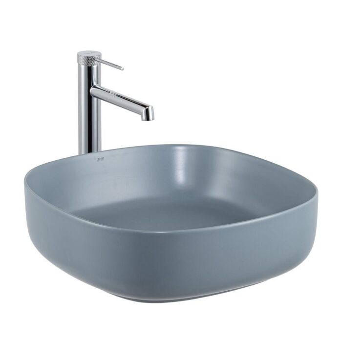 e w1203mm tezgah ustu lavabo mat mavi 59b4c