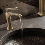 Fontana FA-6012 Fırçalanmış Altın Lavabo Bataryası - FA-6012 - Lavabo Bataryası - 1