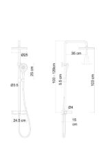 Fontana FJ-1052 Mat Fırçalanmış Altın Duş Ünitesi - FJ-1052 - Duş Setleri, Yağmur Duş Sistemleri - 2