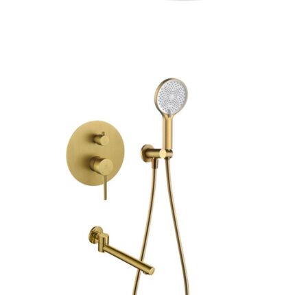 Fontana FJ-4152 Fırçalanmış Altın Ankastre Duş Seti