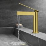 Fontana FJ-6012 Mat Fırçalanmış Altın Lavabo Bataryası - FJ-6012 - Lavabo Bataryası - 1