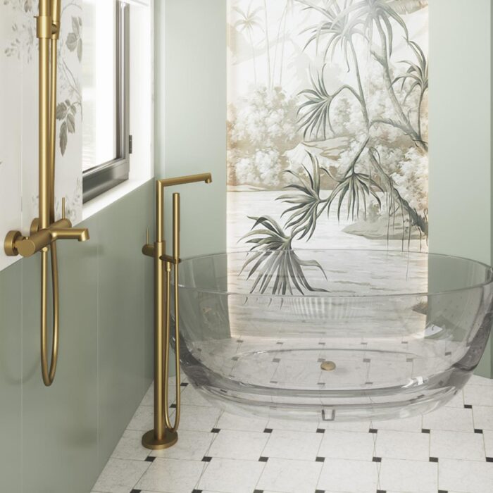 Fontana FJ-9112 Mat Altın Ayaklı Küvet Bataryası - FJ-9112 - Yerden Küvet Bataryası - 1