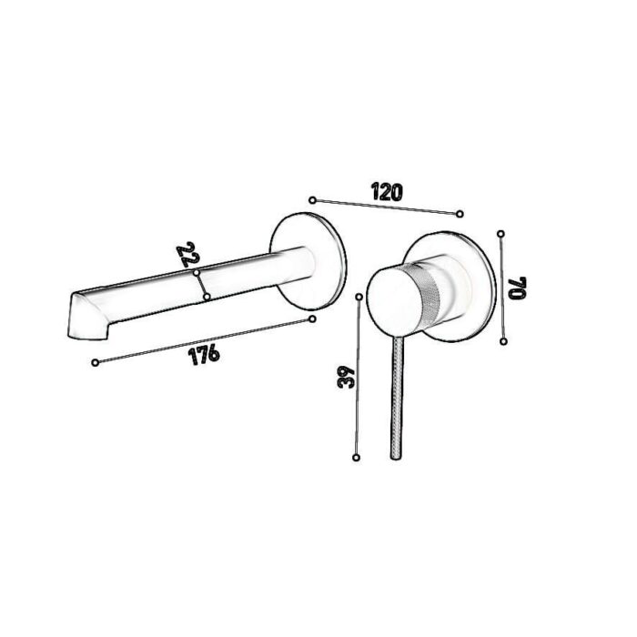 Fontana FJ-A2005 Mat Siyah Ankastre Lavabo Bataryası - FJ-A2005 - Ankastre Lavabo Bataryası - 1