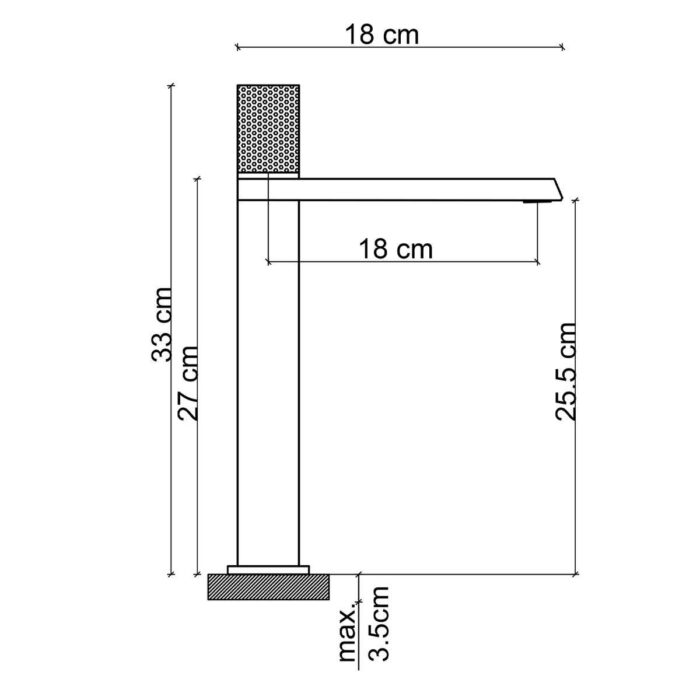 Fontana FK-9125 Mat Siyah Yüksek Lavabo Bataryası - FK-9125 - Yüksek Lavabo Bataryası - 1
