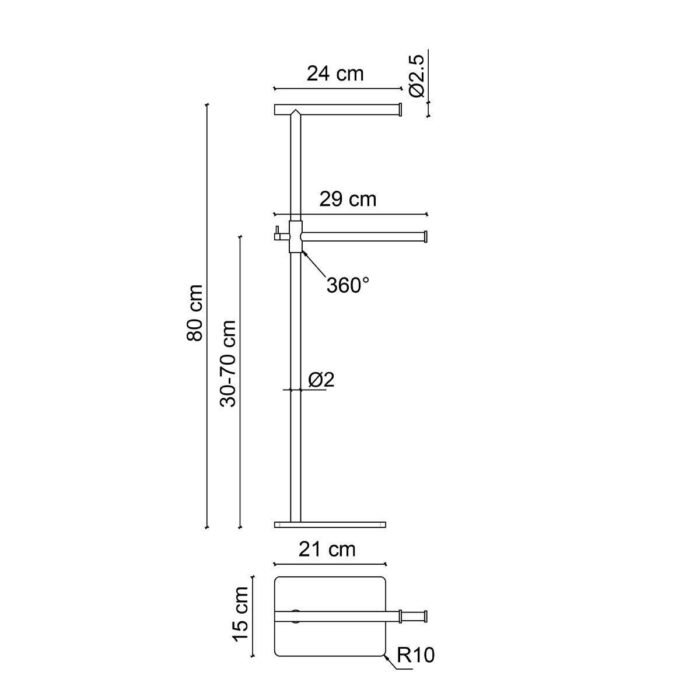 Fontana FN-HL100A Mat Altın Yerden Havluluk - FN-HL100A - Havluluk - 1