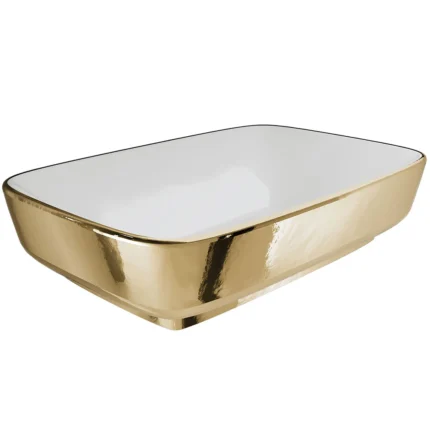 Kale Dove 2.0 60x40 Cm Beyaz Altın Dikdörtgen Çanak Lavabo