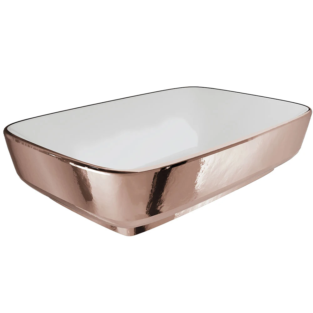 Kale Dove 2.0 60x40 Cm Beyaz Bronz Dikdörtgen Çanak Lavabo Kale Dove 2.0 60x40 Cm Beyaz Bronz Dikdörtgen Çanak Lavabo