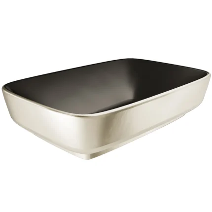 Kale Dove 2.0 60x40 Cm Mat Siyah Platin Dikdörtgen Çanak Lavabo