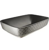 Kale Dove 2.0 60x40 Cm Mat Siyah Platin Dekor Dikdörtgen Çanak Lavabo - 310200200637 - Çanak Lavabo
