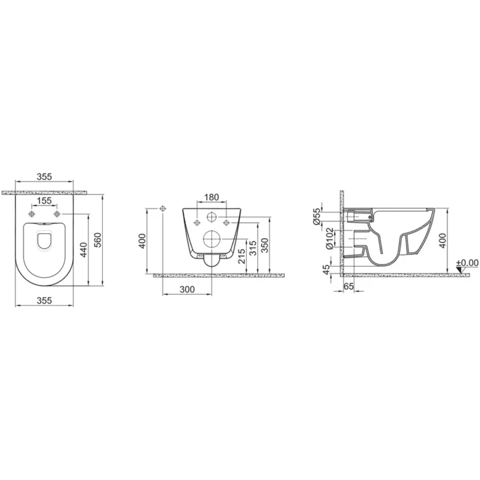 Kale Dove 2.0 Kanalsız Asma Klozet Smartx Akıllı Yavaş Kapanan Klozet Kapağı - 610100100705 - Akıllı Klozet - 1