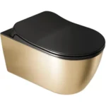 Kale Dove 2.0 Kanalsız Asma Klozet Ultra Slim Yavaş Kapak Mat Siyah Altın - 310201100450 - Asma Klozet