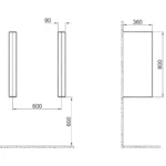 Kale Flat 80x36 Pisuvar Ara Bölme Mat gri