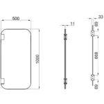 Kale Panello 100x50 cm Dikdörtgen Formlu Mat Antrasit Pisuvar Paneli - 310300104085 - Pisuvar Ara Bölmesi - 1