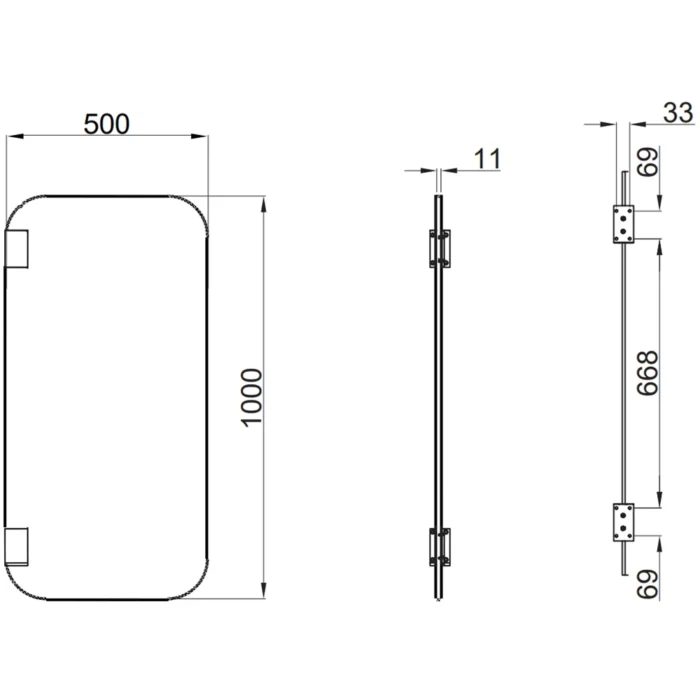 Kale Panello 100x50 cm Dikdörtgen Formlu Mat Antrasit Pisuvar Paneli