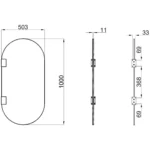 Kale Panello 100x50 cm Oval Formlu Mat Antrasit Pisuvar Paneli - 310300104082 - Pisuvar Ara Bölmesi - 1