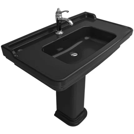 Kale Petra 90x50 Cm Siyah Etajerli Lavabo - 310200200675 - Etajerli Lavabo