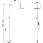 Kale Rain Mare Mat Siyah Duş Barı - 410200505047 - Duş Setleri, Yağmur Duş Sistemleri - 1