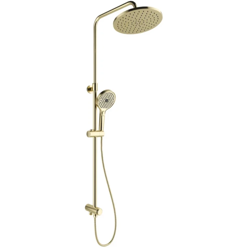 Kale Rain Round Push Buton Altın Yuvarlak Duş Barı - 410200505500 - Duş Setleri, Yağmur Duş Sistemleri