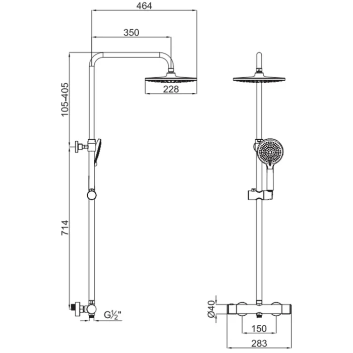 Kale Rain Round Termostatik Duş Barı