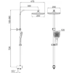 Kale Rain Square Push Buton Beyaz Kare Duş Barı - 410200505506 - Duş Setleri, Yağmur Duş Sistemleri - 1