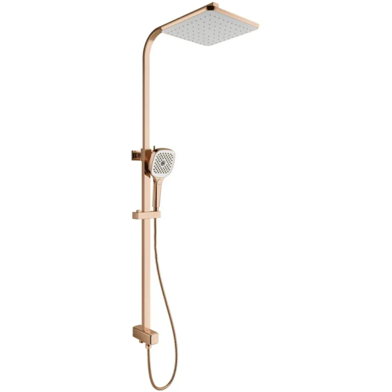 Kale Rain Square Push Buton Rose Gold Kare Duş Barı - 410200505504 - Duş Setleri, Yağmur Duş Sistemleri
