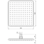 Kale Soft 30 Cm Mat Siyah Kare Duş Başlığı