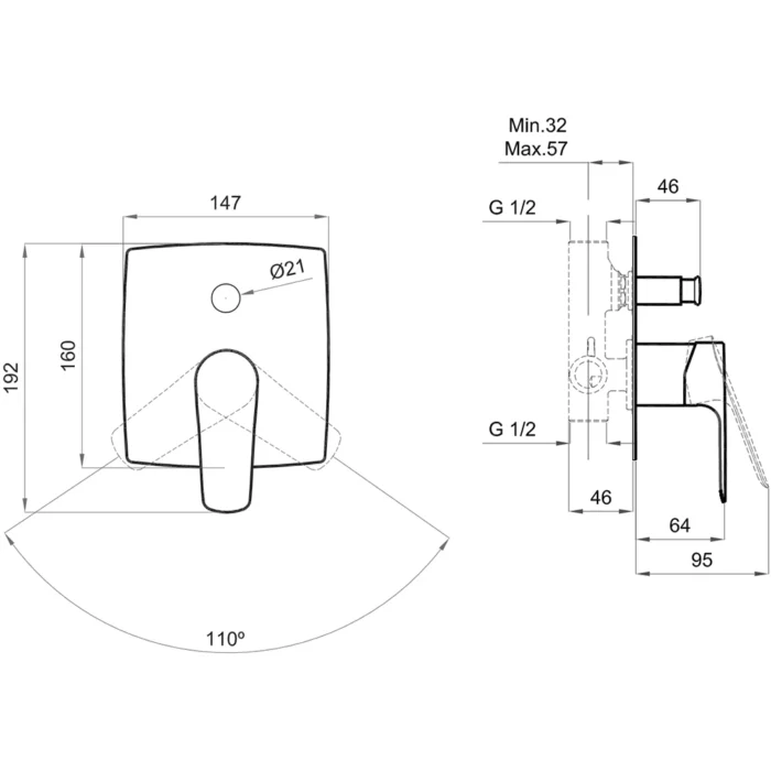 Kale Tandem Ankastre Banyo Bataryası - 410200505606 - Banyo Bataryası - 1