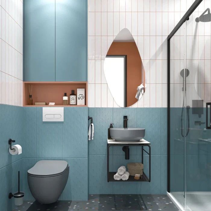 Kale Volo 45 Cm Yuvarlak Mat Gri Lavabolu Metal Banyo Mobilya Seti - 310300104132 - Banyo Alt Modülleri - 1