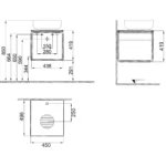 Kale Volo 45 Cm Yuvarlak Mat Sarı Lavabolu Metal Banyo Mobilya Seti