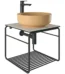 Kale Volo 45 Cm Yuvarlak Mat Sarı Lavabolu Metal Banyo Mobilya Seti - 310300104130 - Banyo Alt Modülleri