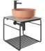 Kale Volo 45 Cm Yuvarlak Mat Şeftali Lavabolu Metal Banyo Mobilya Seti - 310300104131 - Banyo Alt Modülleri