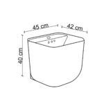 Lena E-251S Monoblok Lavabo Beyaz & Siyah