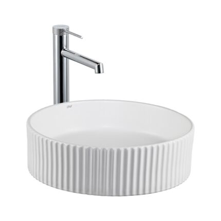 Lena E-W1001MB Tezgah Üstü Mat Beyaz Lavabo