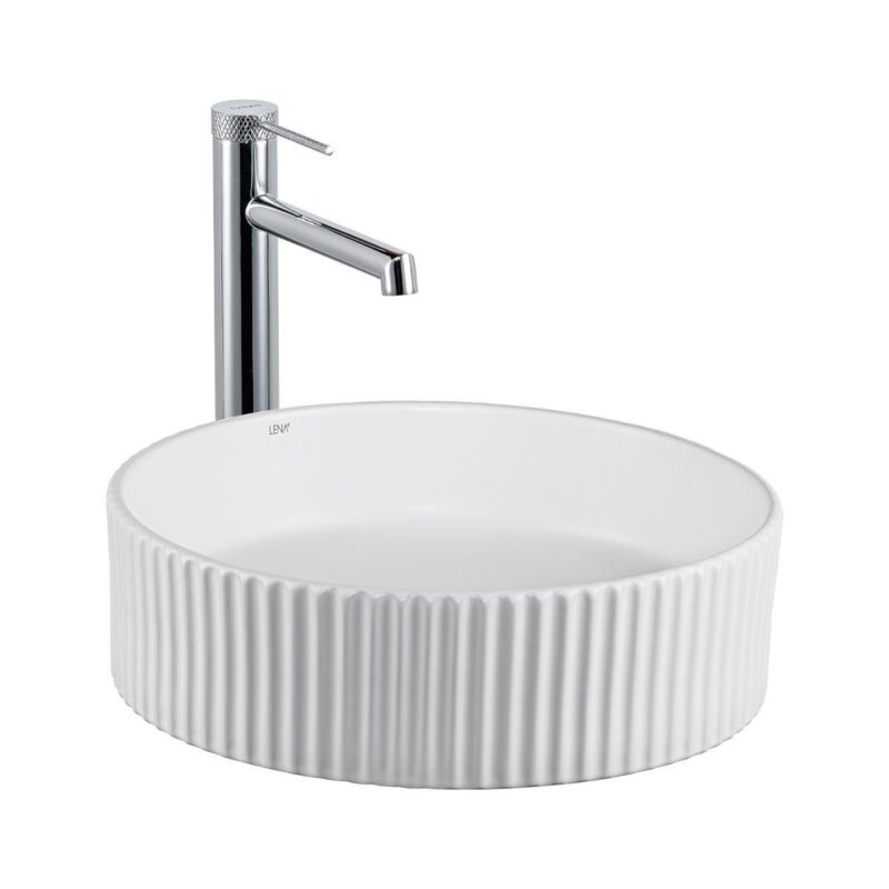 Lena E-W1001MB Tezgah Üstü Mat Beyaz Lavabo - E-W1001MB - Tezgah Üstü Lavabo
