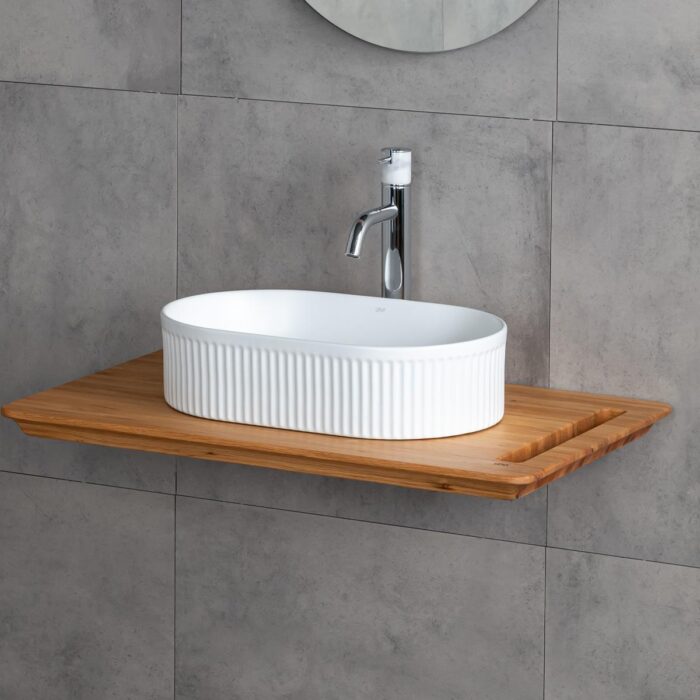 Lena E-W1002MB Tezgah Üstü Mat Beyaz Lavabo - E-W1002MB - Tezgah Üstü Lavabo - 1