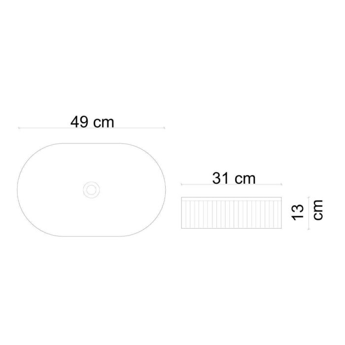 Lena E-W1002MB Tezgah Üstü Mat Beyaz Lavabo - E-W1002MB - Tezgah Üstü Lavabo - 2