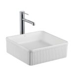 Lena E-W1003MB Tezgah Üstü Lavabo Mat Beyaz - E-W1003MB - Tezgah Üstü Lavabo